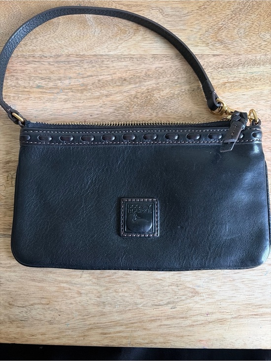 Dooney & Bourke Handbags - Dooney & Bourke Black Leather Wristlet with Gold Hardware